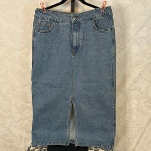 Velvet Heart Blue Denim Midi Skirt